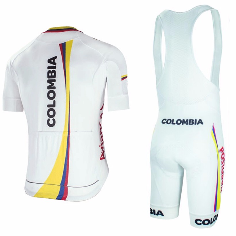 Abbigliamento Colombia 2017 Manica Corta e Pantaloncino Con Bretelle bianco - Clicca l'immagine per chiudere